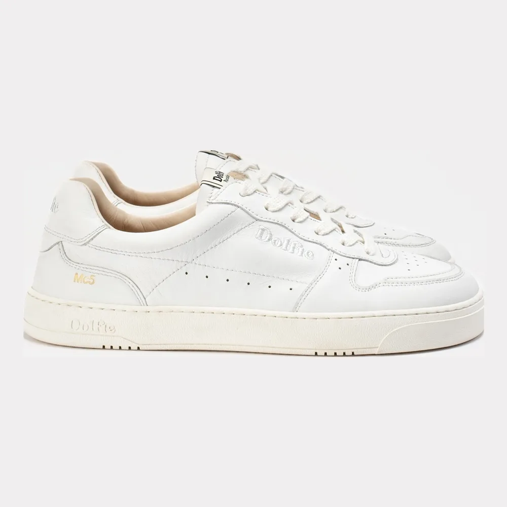 Dolfie Paradise MC5 LTD V2 White 01, witte leren sneaker