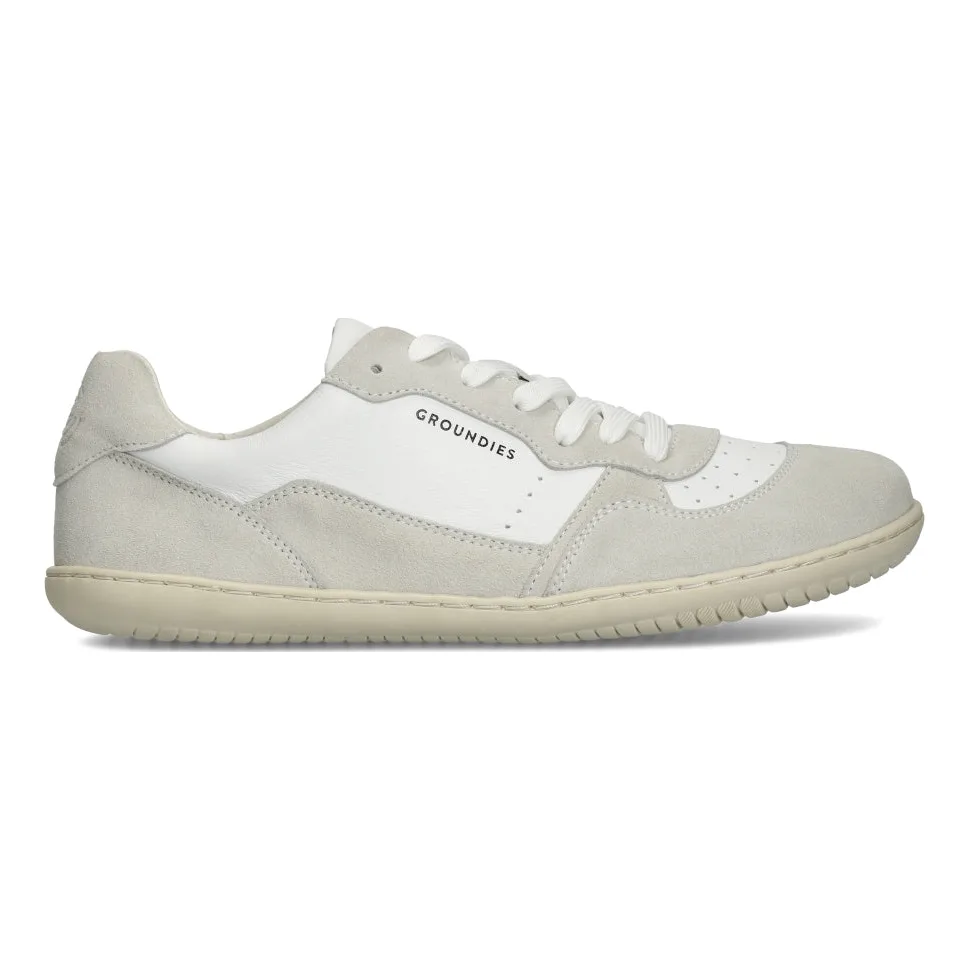 Groundies Nova GO1 White in Barefoot+, witte sneaker voor brede voeten