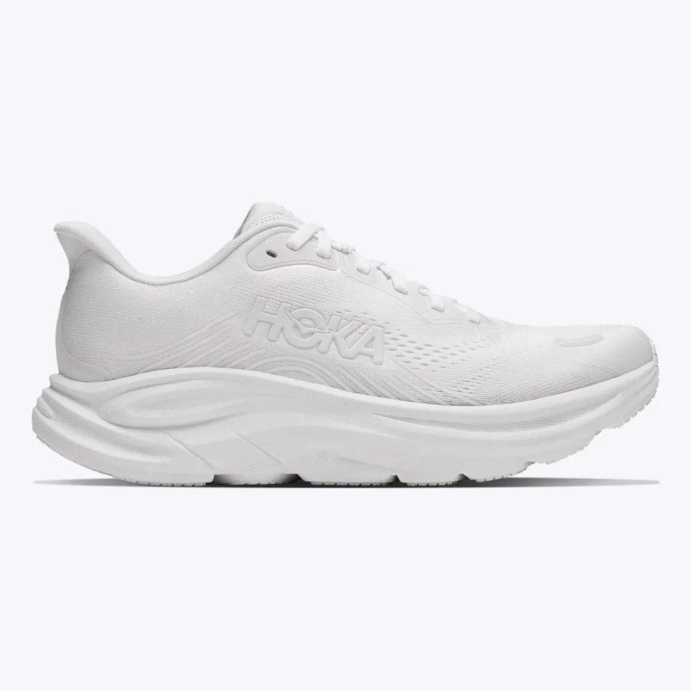 Hoka Clifton 11 Wide White/White, witte hardloopschoen in brede pasvorm