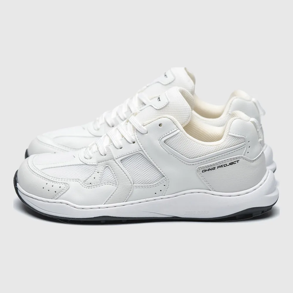 Ohne Project Retro Run Off White, gebroken witte brede sneaker