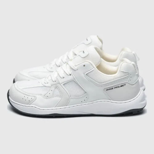 Retro runner in gebroken wit